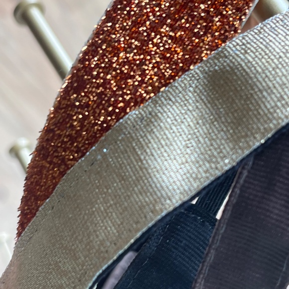 Lot of 4  Sweaty Bands, glitter orange, gold, and brown and black grossgrain EUC - Picture 9 of 10